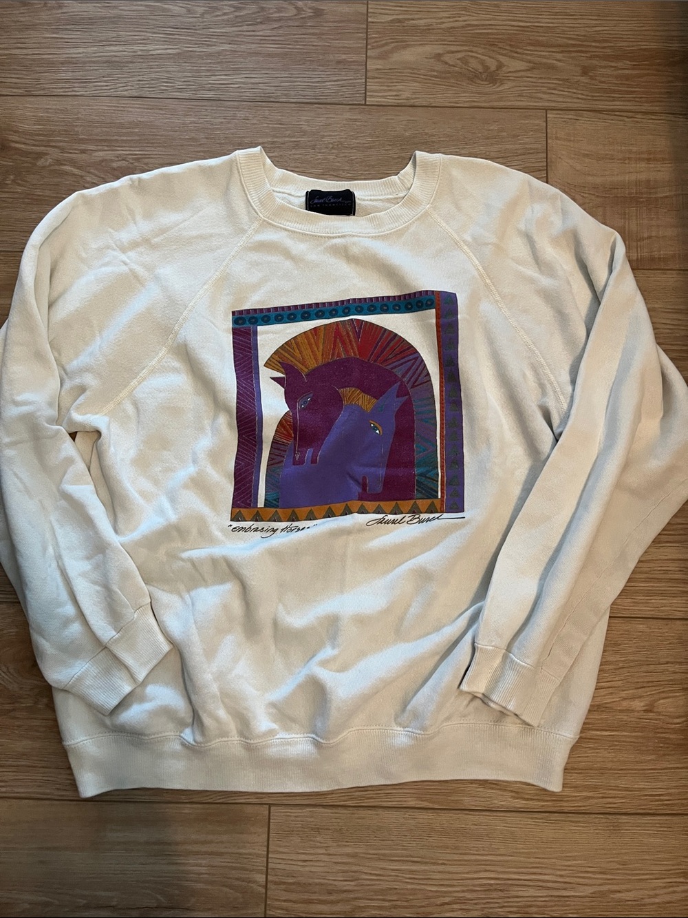 Vintage 80s 90s Laurel Burch Embracing Horses sweatshirt
